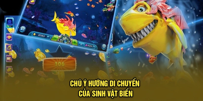 Chú ý hướng di chuyển của sinh vật biển
